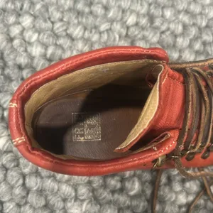 Frye Archie Hiking Red Leather Boots Women Size 7B thumbnail 7