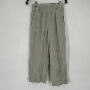 Madewell Breezewoven Pull On Wide Leg Pants Sz XS Linen Blend Casual‎ Sage Green thumbnail 4