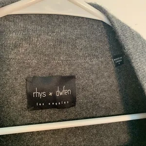 Rhys Dwfen Women's Size Small Wrap Cardigan Sweater Dark Gray 100% Cashmere thumbnail 8
