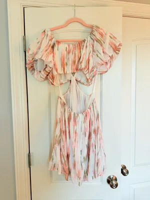 Meet me in Santorini Pink and Green Mini Dress thumbnail 2