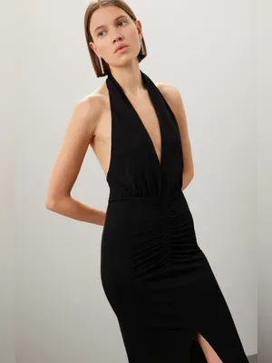 IRO Rubini Dress Black Halter Midi thumbnail 4