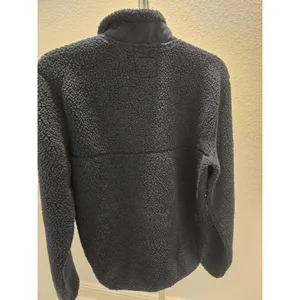 ​Abercrombie & Fitch Sherpa Fleece Pullover Snap Mock Neck Sweater Navy Blue S thumbnail 5
