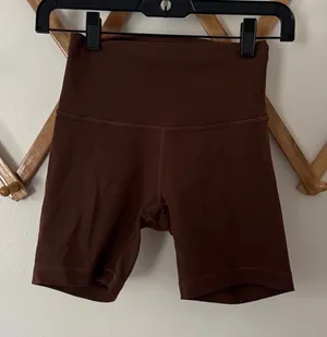 Lululemon Wunder Train Java Brown Biker Shorts Size 4 6” inseam thumbnail 1