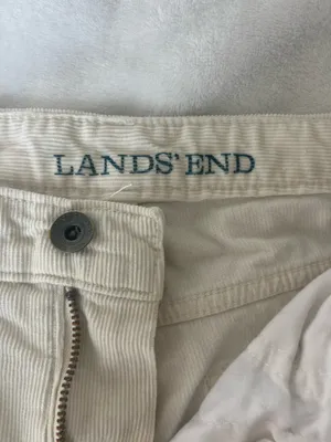 Lands' End off white cream corduroy pants thumbnail 2