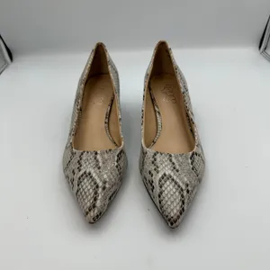 Franco Sarto Snakeskin Pointed Toe Block Heel‎ Pumps Women's 6M Beige Neutral thumbnail 3