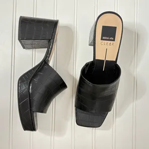 Dolce Vita Women's Marsha Platform Black Slide Sandals 402 thumbnail 3