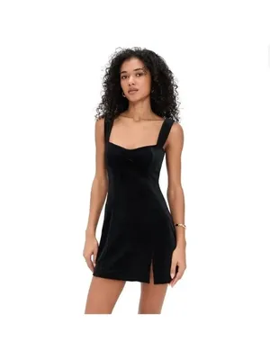 NWT Good American Black Velvet Mini Dress Women’s size XL thumbnail 15