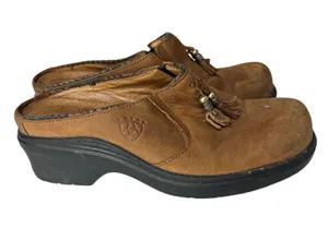 Ariat Mendocino Tassel Dark Aged Shoes Clogs Women's 8B Leather Slip-on thumbnail 6