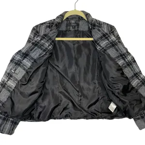 Tribal Womens Grey Black Plaid‎ Single Button Blazer Jacket Size 6 Professional thumbnail 4