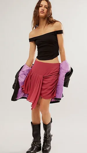 Free People Tattered Romance Mini Skirt Sz.8‎ NWT thumbnail 1