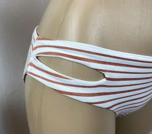 L*Space White & Gold Striped Miller Bikini 2 Piece Bathing Swim Suit Set S thumbnail 6