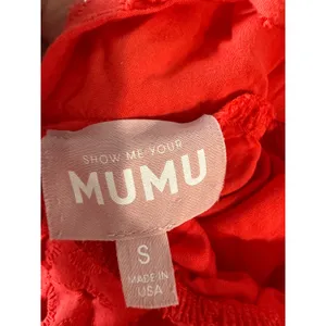 Show Me Your Mumu Red Eyelet Lace Up Back Mini Dress Small Boho Summer 1692‎ thumbnail 3