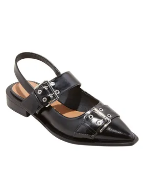 Wild Fable Womens Peyton Double Buckle Slingback Flats 90511436 Black 7M thumbnail 9