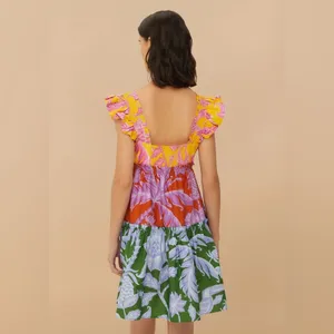 Farm Rio NEW Mixed Tropical Swing Mini Dress S thumbnail 3