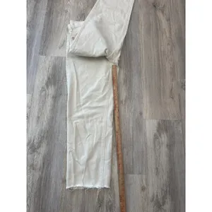 BDG Urban Outfitters High-Rise Baggy Jeans Off-White Cream Raw Hem‎ Size 31 thumbnail 8