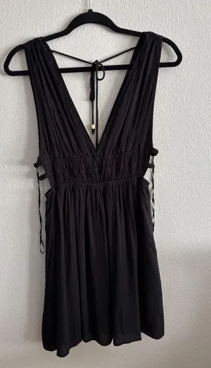 Princess Polly Black mini dress with cut outs thumbnail 1