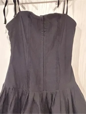 SHEIN Black Tie-Shoulder Mini Fit & Flare Dress thumbnail 2
