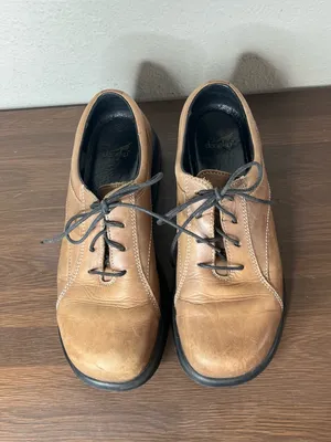 Y2K Dansko Tan Brown Leather Round Toe Chunky Lace Up Platform Oxfords Size 40 thumbnail 10