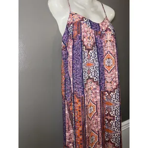 Lucky Brand Dress Womens Medium Multicolor Geometric Trapeze Midi Sundress thumbnail 4