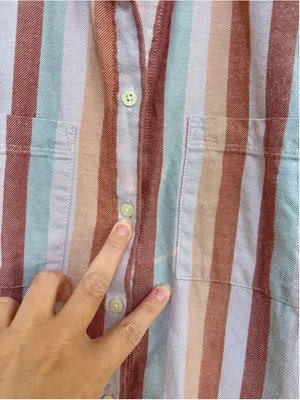 Women's Madewell Boxy Button Down Shirt Size S Multi-color Striped Cotton thumbnail 5