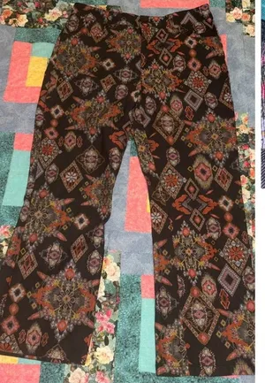 Zara Women's M Aztec Patterned Multi Colored Pants Comfort Stretch thumbnail 1