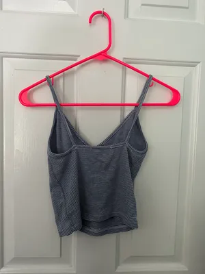Brandy Melville Blue Striped Crop Tank Top thumbnail 2