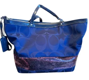 COACH Sequin Trim Signature Monogram Shoulder Bag thumbnail 1