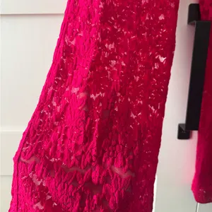Free People Bright Pink Wide Leg Lace Pants thumbnail 2