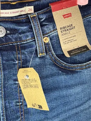 Levi's Ribcage Straight Ankle Jeans Medium Wash Super High Rise Women's 26 x 27‎ thumbnail 7