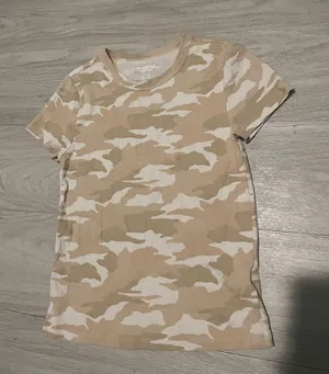 American Eagle Outfitters Beige & White Camo Ribbed Tee thumbnail 1