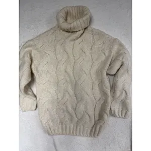 ZARA Cream Chunky Cable Knit Turtleneck Sweater Size‎ S Girls 13-14 Fisherman thumbnail 6