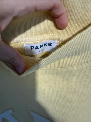 Parker Pale Yellow Crewneck Sweatshirt with White Appliqué thumbnail 4