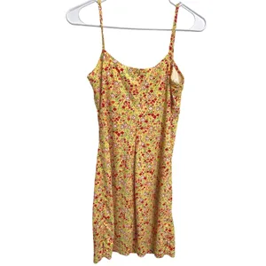 Vintage Y2K All That‎ Jazz Yellow Ditsy Floral Slip Mini Dress M Fairy Girly thumbnail 2