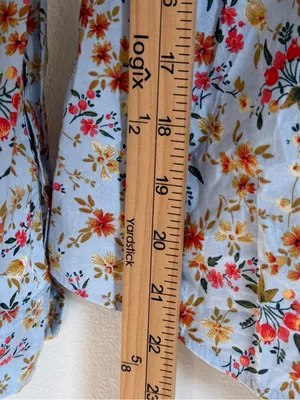 J. Crew Floral Button Up Shirt Size Small Blue Orange Cotton thumbnail 8