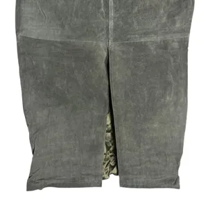 BlankNYC Hunter Green Retro Suede Leather Front Slit Pencil Midi Skirt Size 29 thumbnail 8