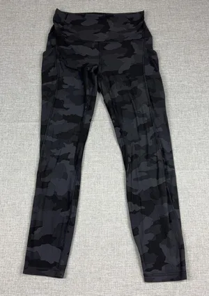 Lululemon Leggings Womens 8 Black Camo High Rise Ankle Pockets Yoga Gym Workout thumbnail 1
