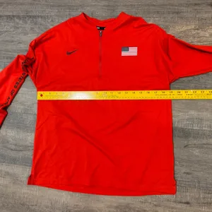 Nike Running Element Team USA Dri-FIT Quarter Zip Red‎ Pullover Womens Medium thumbnail 7