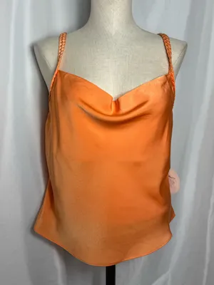 Milk & Honey party festival Braided Strap Orange Cowl Neck Tank Top M NWT thumbnail 1