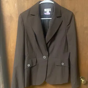 LOFT Brown Tailored Blazer with Notched Lapel thumbnail 1