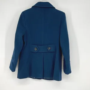 Preston of York Women's Blue Wool Blend Button Front Coat Size‎ 8 thumbnail 2
