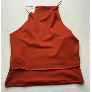 Gaze Womens High Neck Halter Tank Top Red XS thumbnail 3