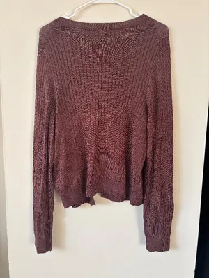 Ann Taylor Brown Button Down Cardigan - Size XL thumbnail 2