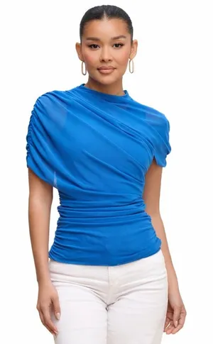 Blue Mesh Top thumbnail 1