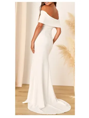 Lulu's Off-Shoulder Exceptional Romance Mermaid Maxi Dress XL White NWT thumbnail 2