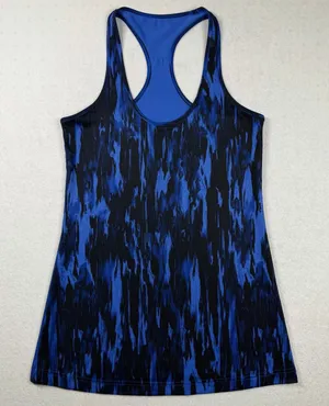 Lululemon Cool Racerback Tank Women’s Size 4 Blue Black Abstract Print Yoga thumbnail 1