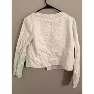 Nanette Lepore Embroidered White Long Sleeve Crop Top Boho Festival Size 8 thumbnail 4