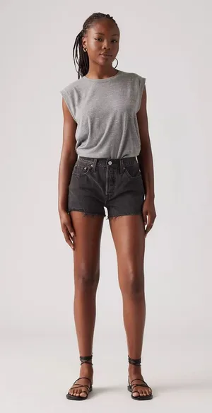 Levi's ® 501® Original Fit HR Denim Shorts - Faded Black - 26W thumbnail 1
