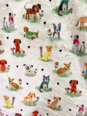 Natural Life Dog Park One Piece Pajamas Large Plush Fleece Dog Print Jumpsuit thumbnail 11