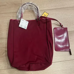 NWT Fendi Magenta Pink Leather Nylon Mini Shopper Tote with Change Purse thumbnail 1
