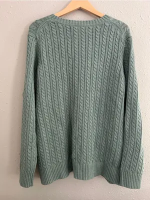 Amazon Essentials Cotton Cableknit Crewneck Sweater Ribbed Fisherman Style XXL thumbnail 8